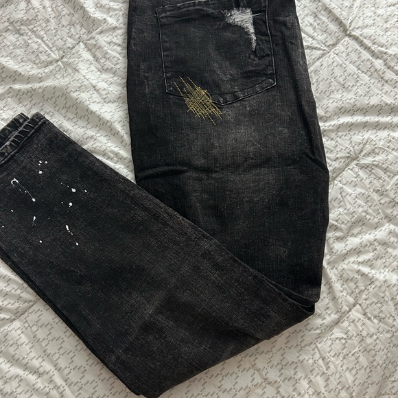 Staple Black Distressed Slim Jeans - Picture 3 of 3